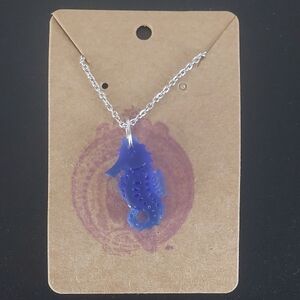 Cobalt Blue Seahorse Necklace